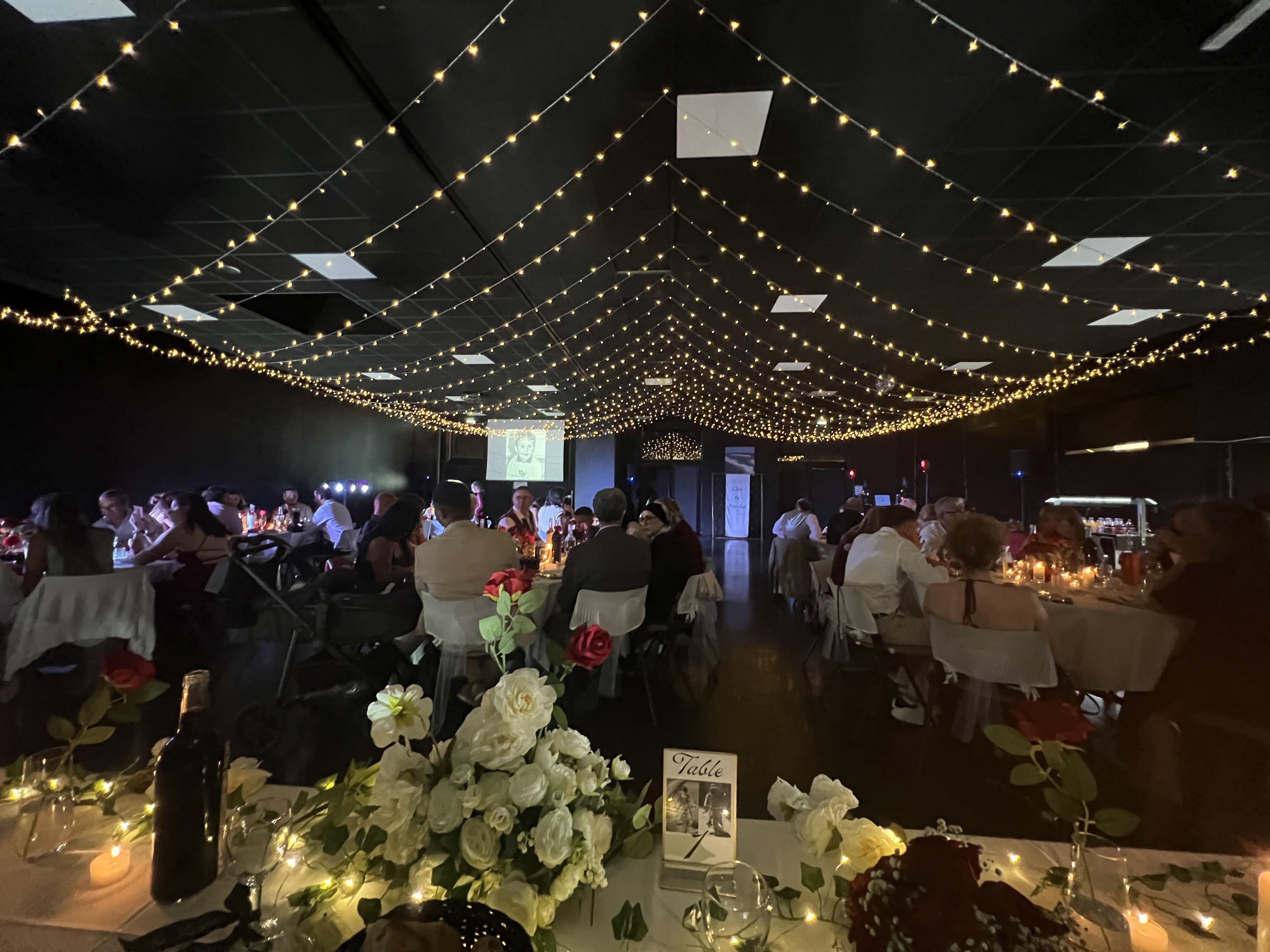 Ciel étoilé mariage guirlandes lumineuses décoration événement 10